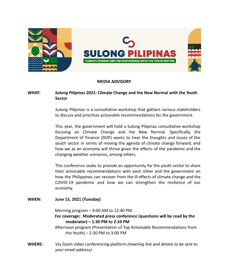 Sulong Pilipinas 2021: Climate Change and the New Normal with the Youth Sector
